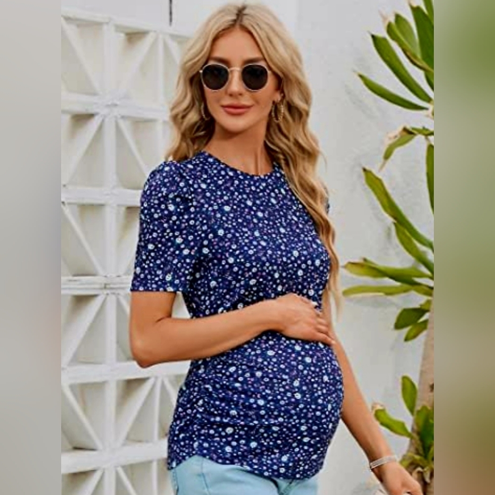 FunJuly Floral Maternity Top